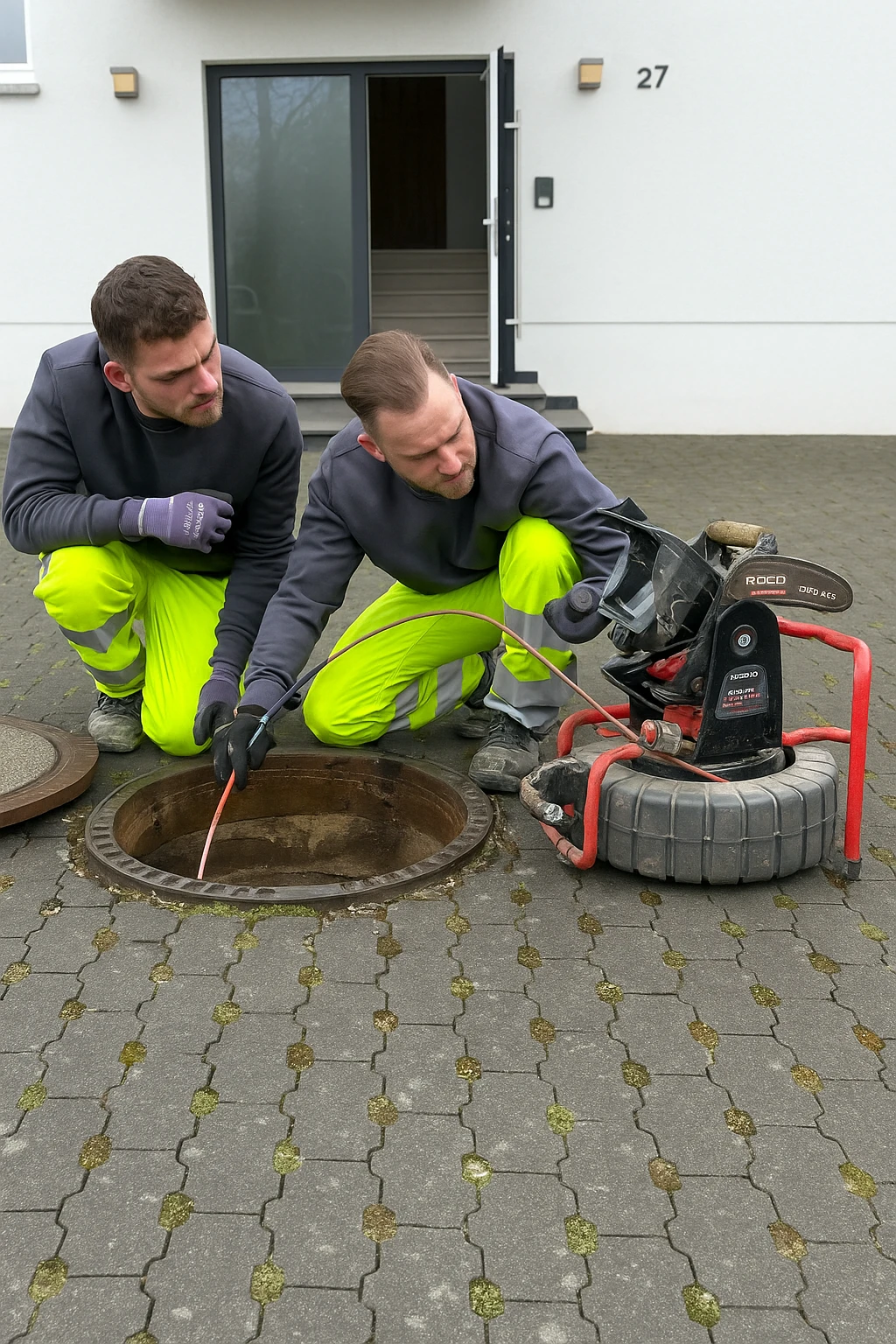 Zwei Fachleute professionelle Kanalinspektion in Altrip
